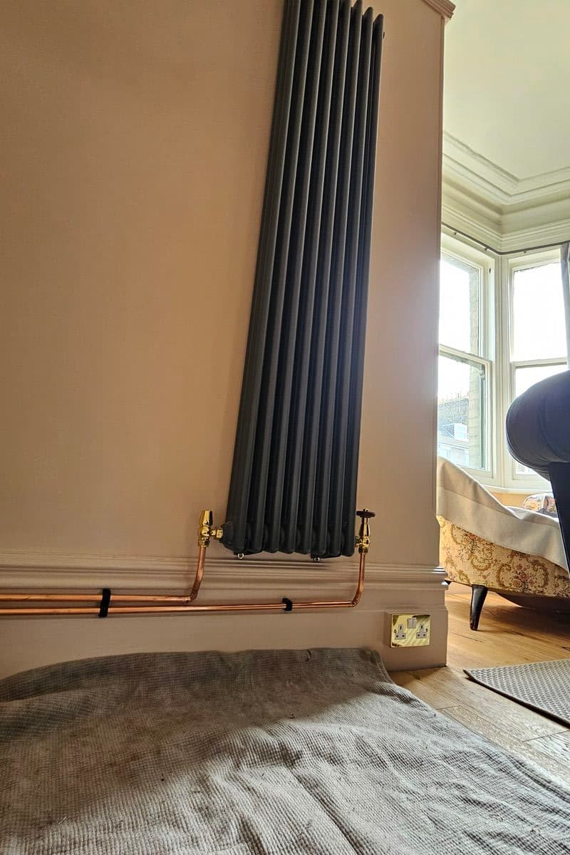 Designer column radiator installation Kent
